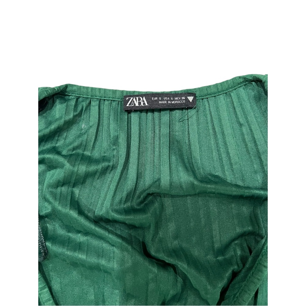 ZARA GREEN PLEATED DRESS - Picture 5 of 9